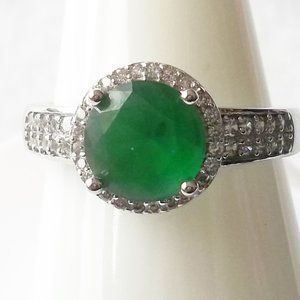 A tourmaline halo ring, engagement ring, 925 silver, size 8, promise ring.